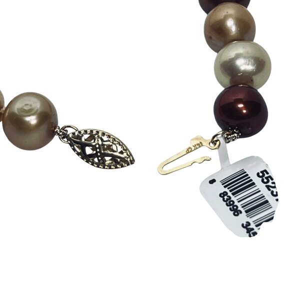 Vintage Shades of Brown Freshwater Pearl Necklace And Bracelet Set (5967) - Picture 7 of 10